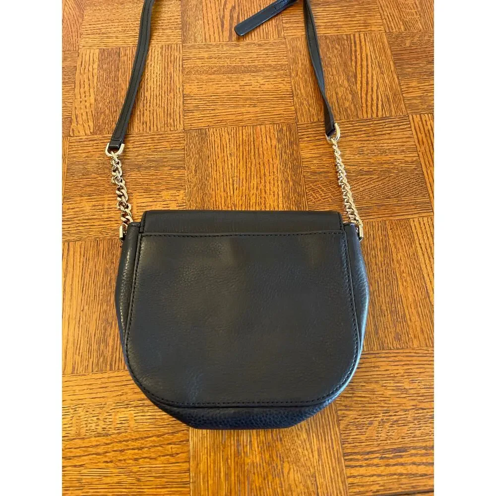 Michael Michael Kors Black Pebbled Leather Half Dome Crossbody Bag black